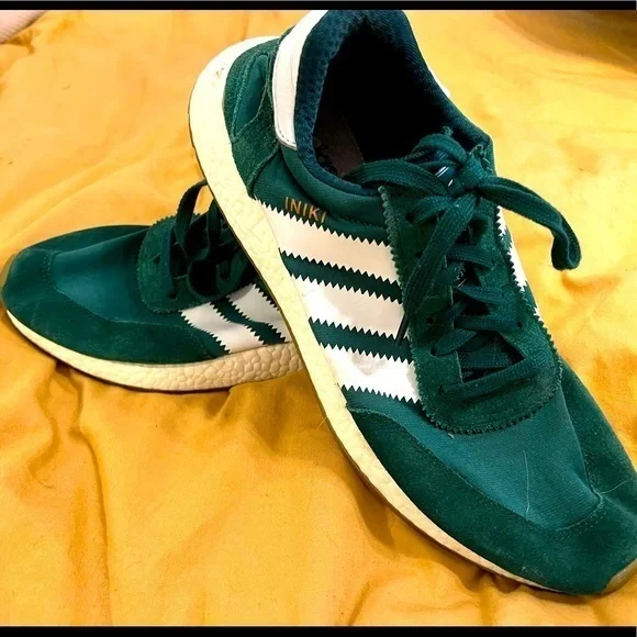 Adidas Iniki Runner Shoes, Collegiate Green, Size 11.5 - Picture 1 of 6